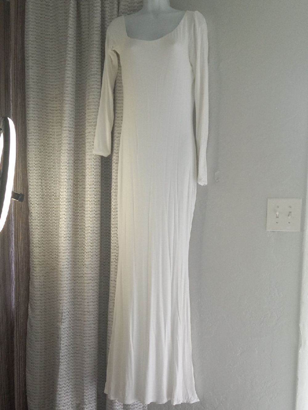 Fashion Nova Leia Off Sholder Off White Maxi Dress